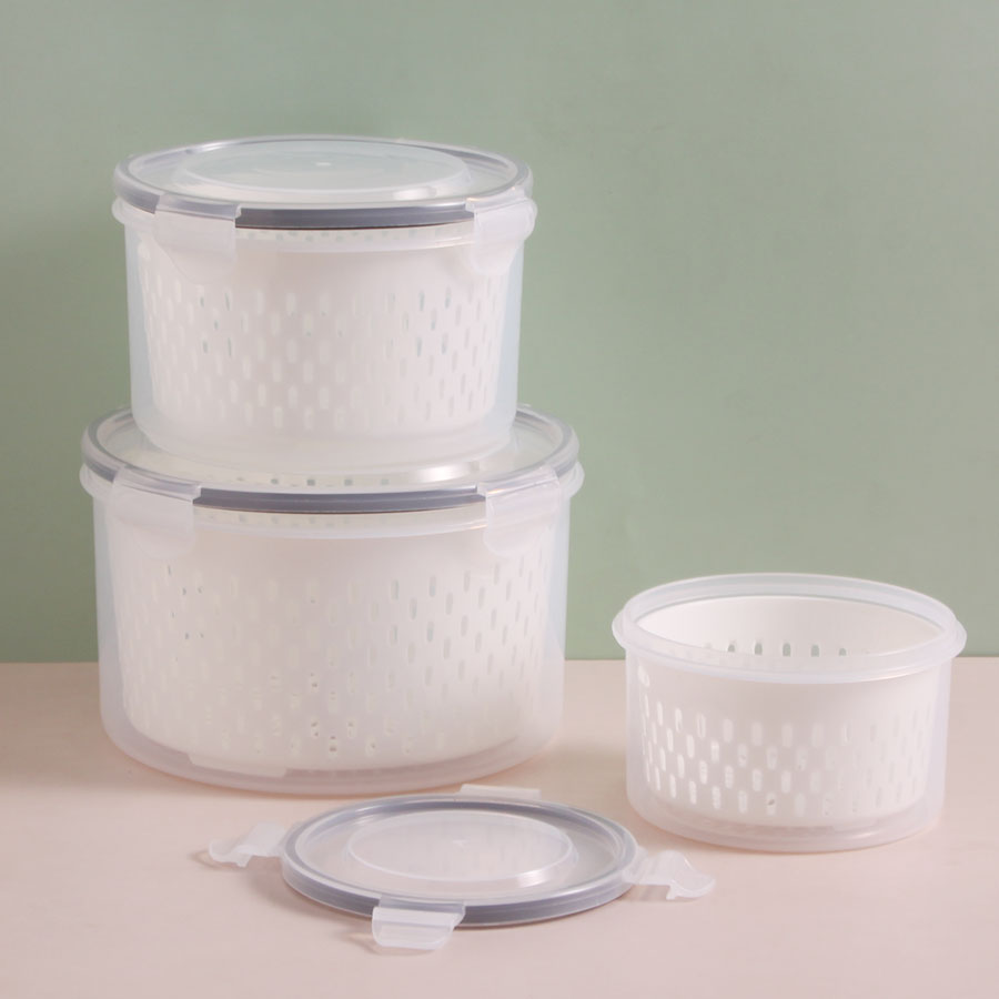 美時圓形密封瀝水保鮮