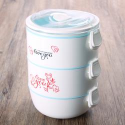 心形大號(hào)三層便當(dāng)盒（簡(jiǎn)